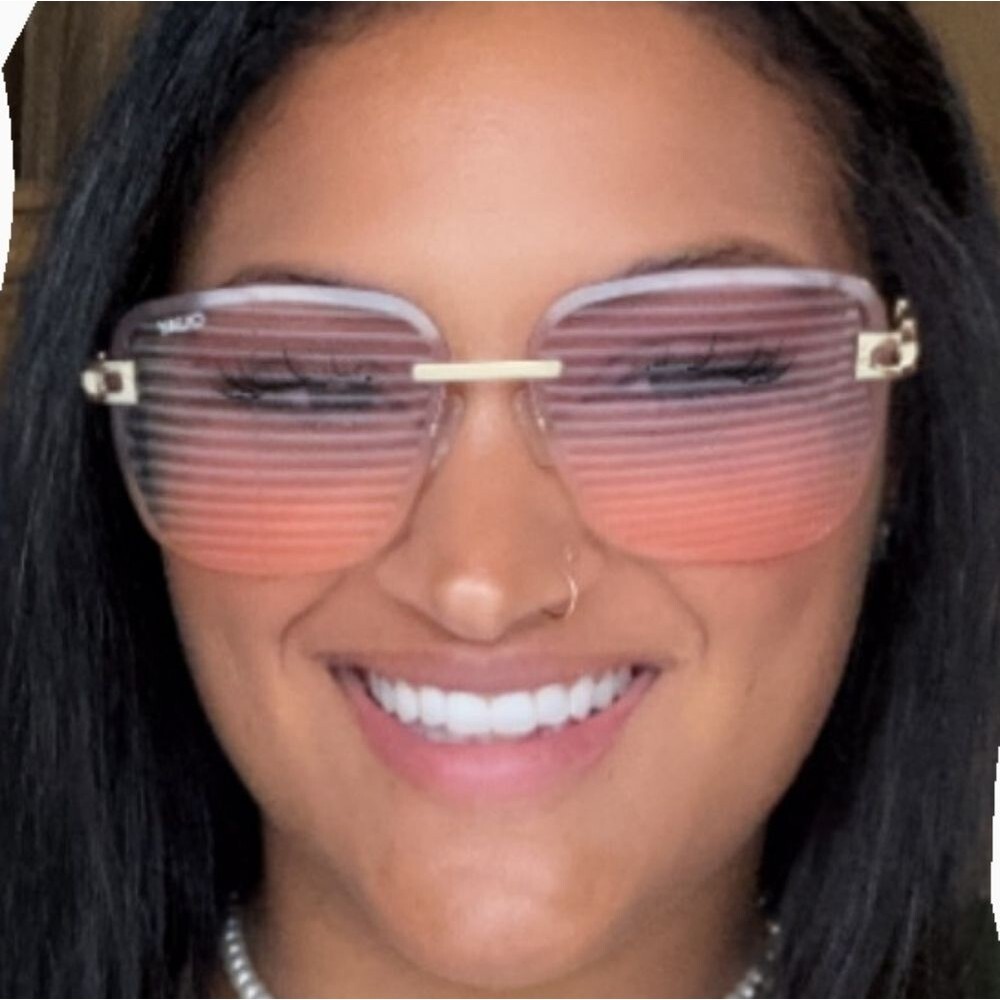 New QUAY Australia Sunglasses PURPLE/ORANGE OMBRE LENSES